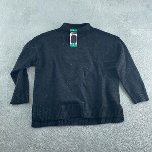 Black Speckled Knit Pullover Sweater XL Women By Well Worn NWT 0447